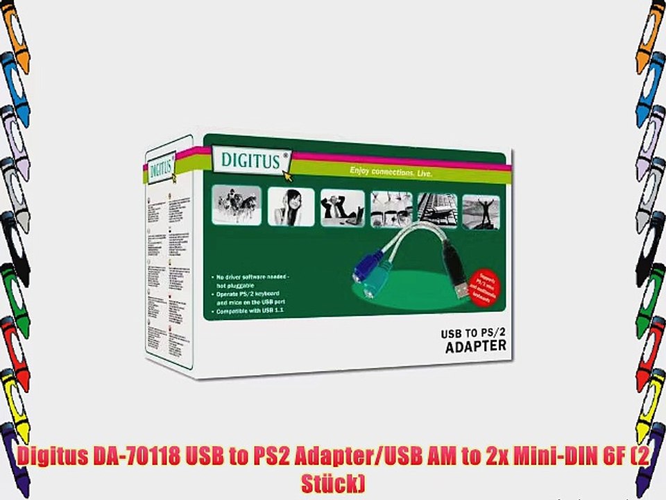Digitus DA-70118 USB to PS2 Adapter/USB AM to 2x Mini-DIN 6F (2 St?ck)
