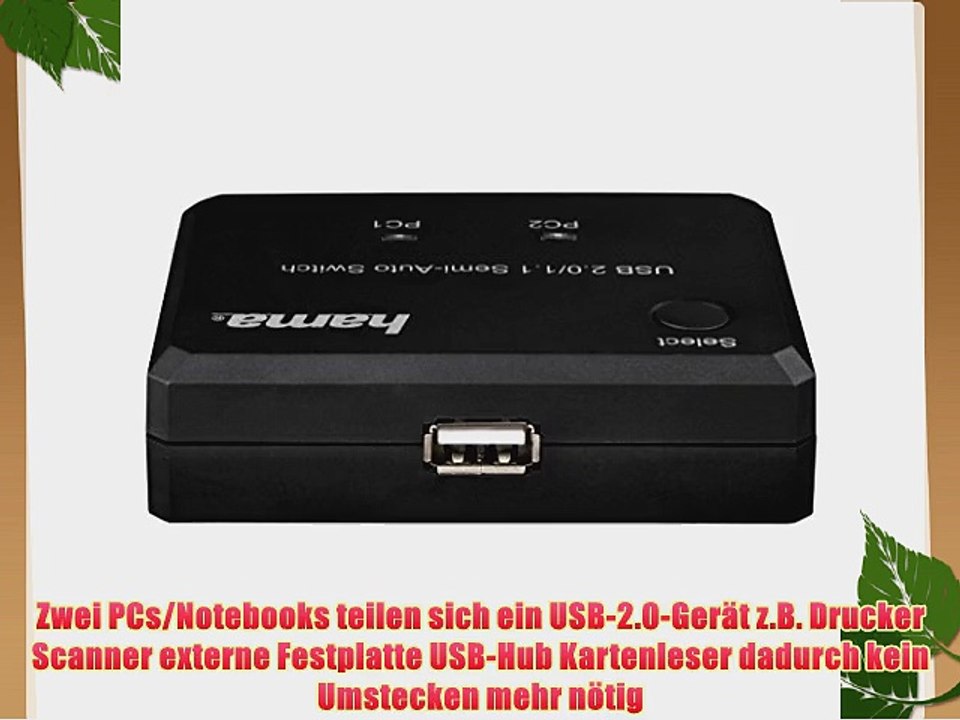 Hama USB 1.1/2.0 Datenumschalter 1:2