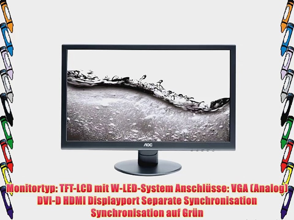 AOC E2752VQ 686 cm (27 Zoll) Monitor (VGA DVI HDMI USB 2ms Reaktionszeit 16:9 1920 x 1080)