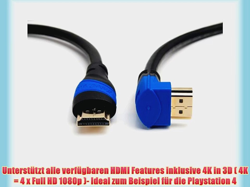 KabelDirekt 5m 270? Winkelstecker HDMI Kabel / kompatibel mit HDMI 2.0 ( 1080p Full HD Ultra