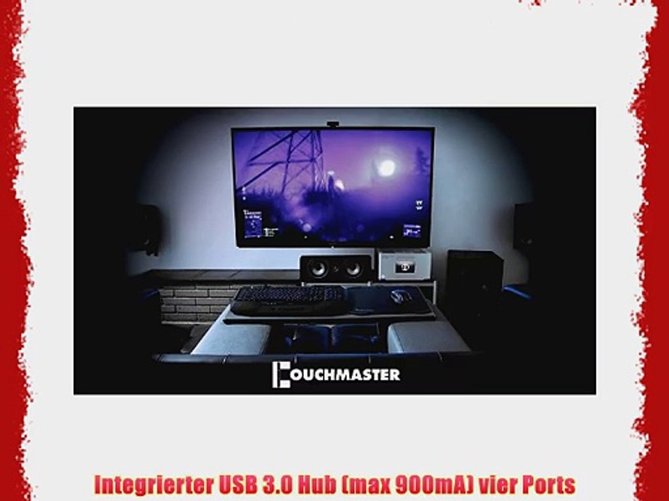 COUCHMASTER? Pro - Red Edition (PC-Gaming/Laptop Auflage f?r die Couch/Bett integriertes Kabelmanagement