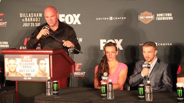 Miesha Tate and Bryan Caraway discuss cornering each other's fights in the same night