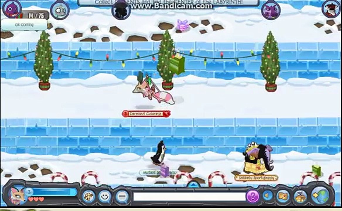 Animal Jam: how to get to the middle of the christmas maze! fail#