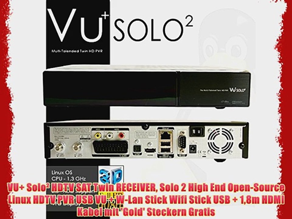 VU  Solo? HDTV SAT Twin RECEIVER Solo 2 High End Open-Source Linux HDTV PVR USB VU   W-Lan