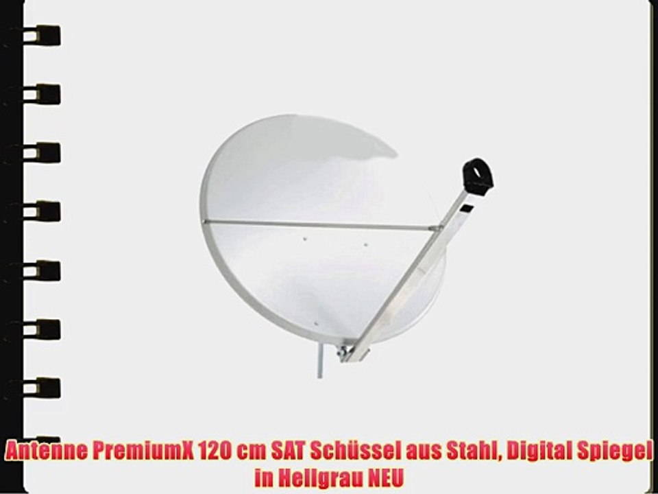 Antenne PremiumX 120 cm SAT Sch?ssel aus Stahl Digital Spiegel in Hellgrau NEU