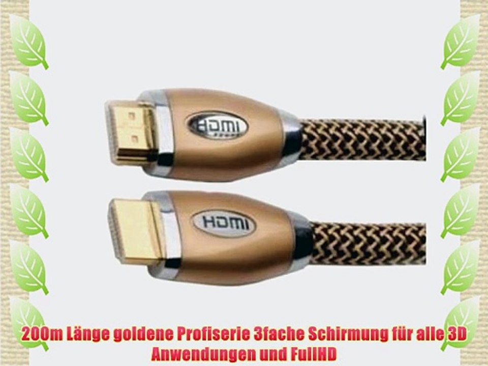 PerfectHDTM HDMI Kabel 10m Profi Serie Gold Metallstecker HDMI High Speed Ethernet
