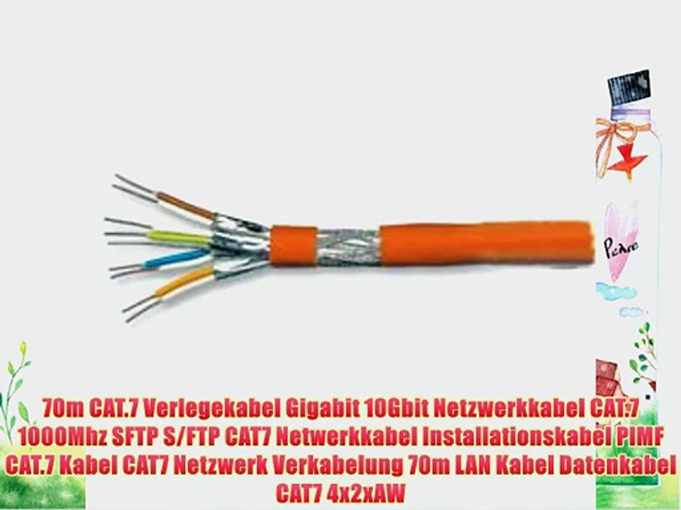 70m CAT.7 Verlegekabel Gigabit 10Gbit Netzwerkkabel CAT.7 1000Mhz SFTP S/FTP CAT7 Netwerkkabel