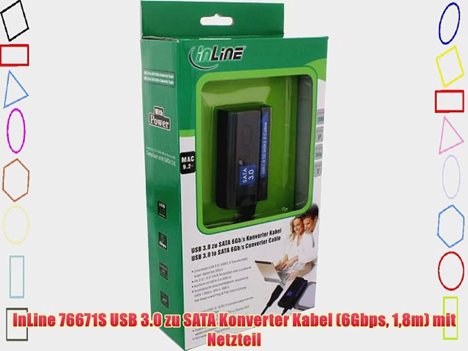 InLine 76671S USB 3.0 zu SATA Konverter Kabel (6Gbps 18m) mit Netzteil