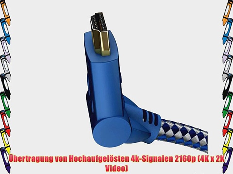 In-akustik Premium II HDMI Kabel mit Ethernet 8m Blau/Silber