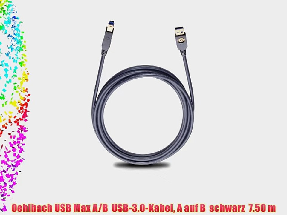 Oehlbach USB Max A/B  USB-3.0-Kabel A auf B  schwarz  7.50 m