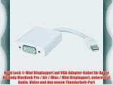 Mobi Lock ? Mini Displayport auf VGA-Adapter-Kabel f?r Apple Unibody MacBook Pro / Air / iMac