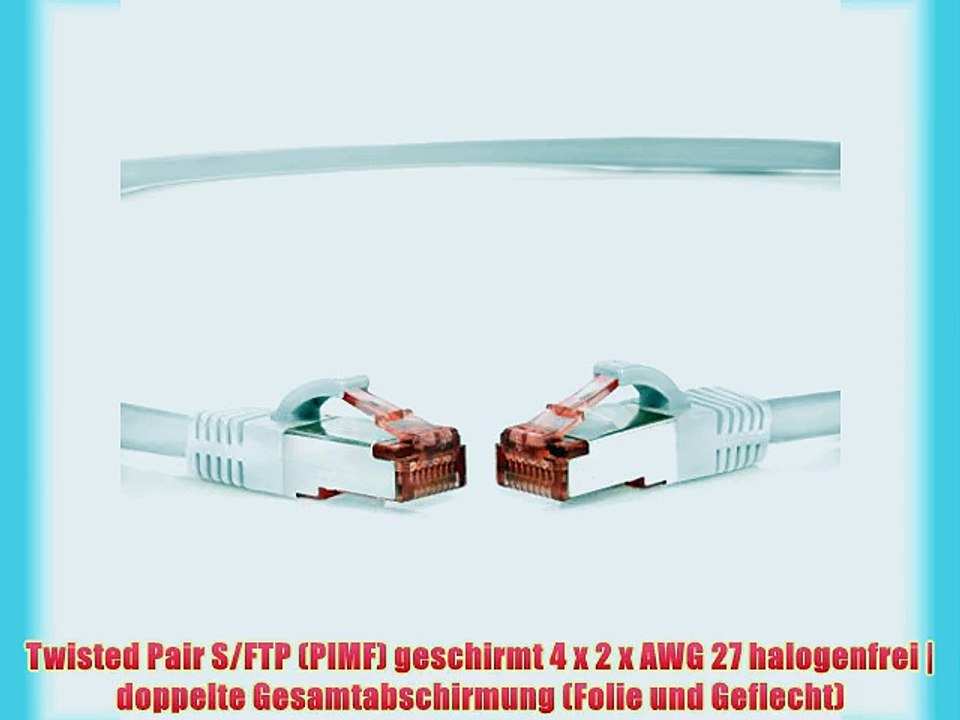 TPFNet 30m CAT.6 - CAT6 Premium Ethernet LAN Patchkabel SFTP DOPPELT GESCHIRMT | Gigabit Netzwerkkabel