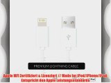 icessory Lightning auf USB Ladekabel 1m MFI - zertifiziert von Apple Weiss