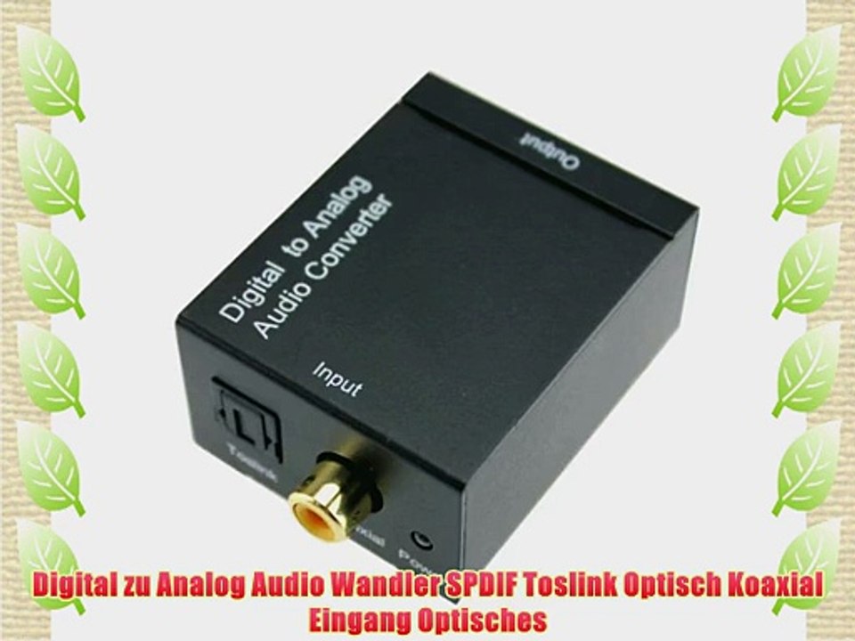 Digital zu Analog Audio Wandler SPDIF Toslink Optisch Koaxial Eingang Optisches