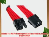 BitFenix 6 2-Pin PCIe Verl?ngerung 45cm sleeved rot/schwarz 4716779445534