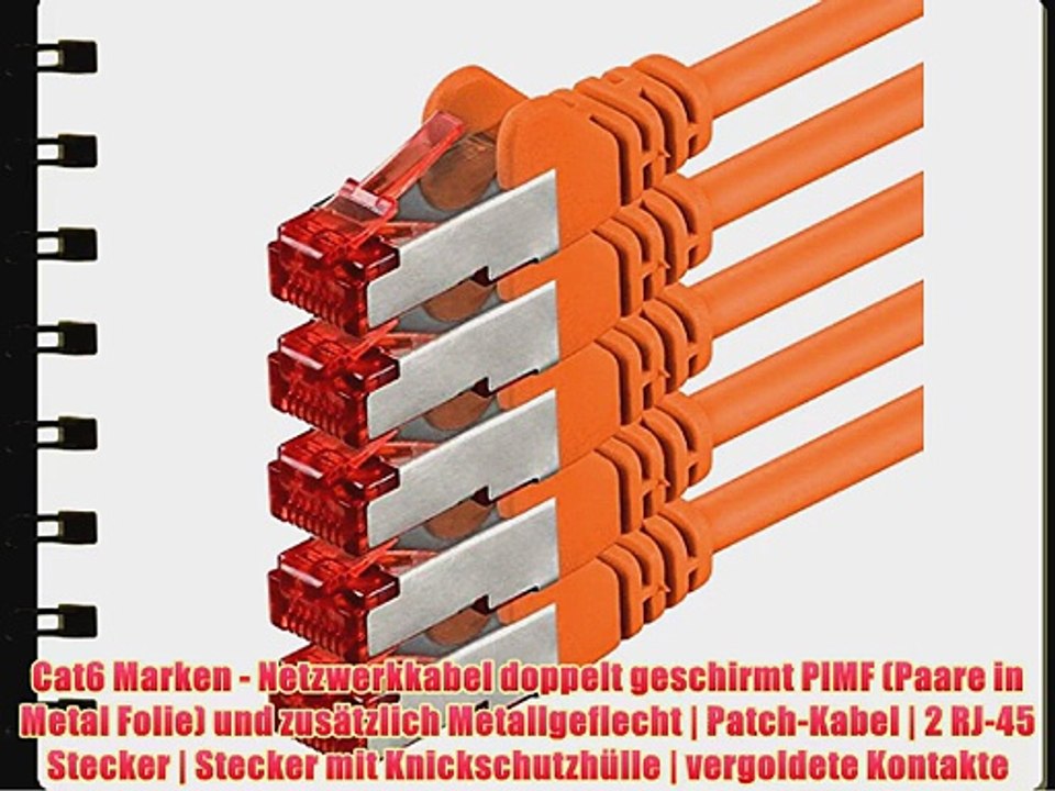 2m - orange - 5 St?ck - CAT.6 Ethernet Lan Netzwerkkabel RJ45 | 10/100/1000/Mbit/s | Patchkabel