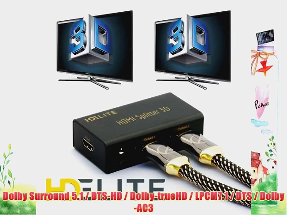 HDElite? HDMI Splitter 2 fach - Generation III // Enhanced 3D Signal Unterst?tzung // HDMI