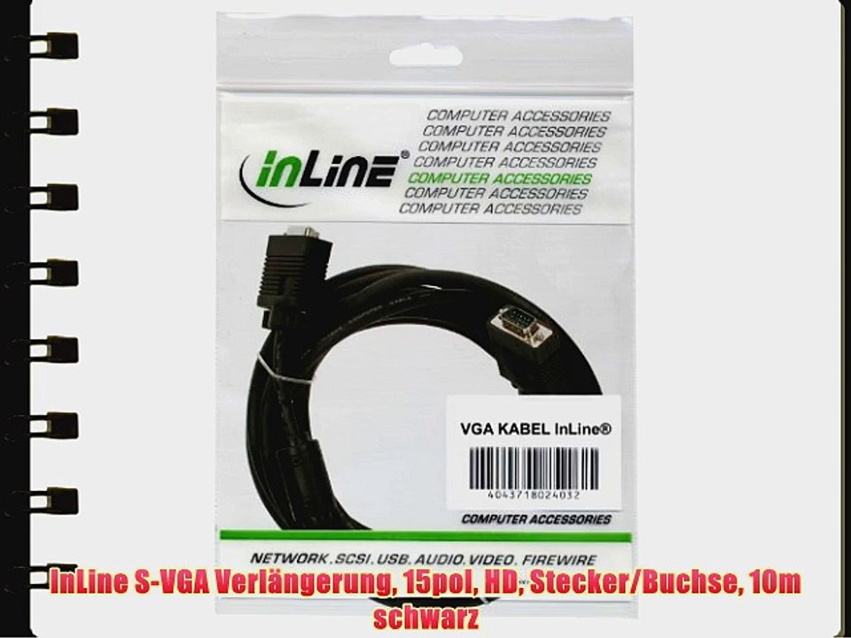 InLine S-VGA Verl?ngerung 15pol HD Stecker/Buchse 10m schwarz