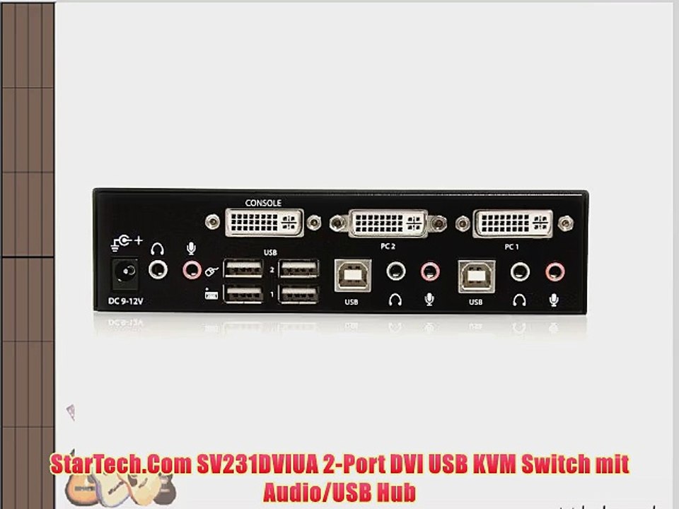 StarTech.Com SV231DVIUA 2-Port DVI USB KVM Switch mit Audio/USB Hub