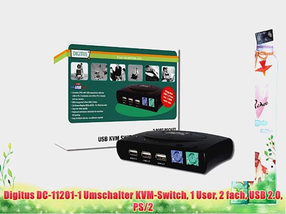 Digitus DC-11201-1 Umschalter KVM-Switch 1 User 2 fach USB 2.0 PS/2