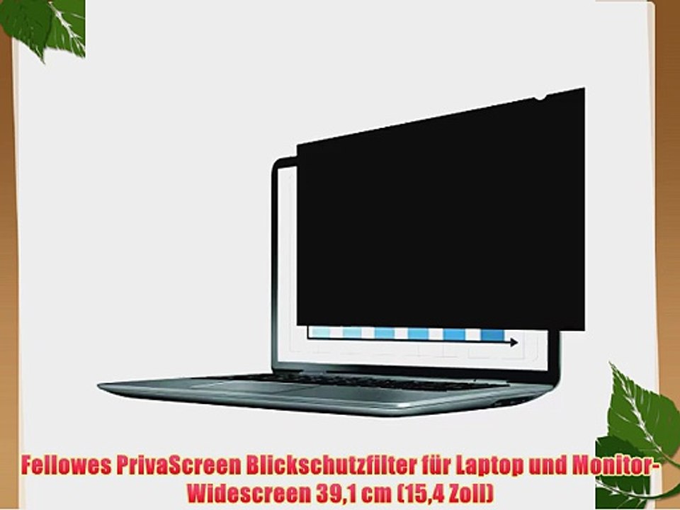 Fellowes PrivaScreen Blickschutzfilter f?r Laptop und Monitor-Widescreen 391 cm (154 Zoll)