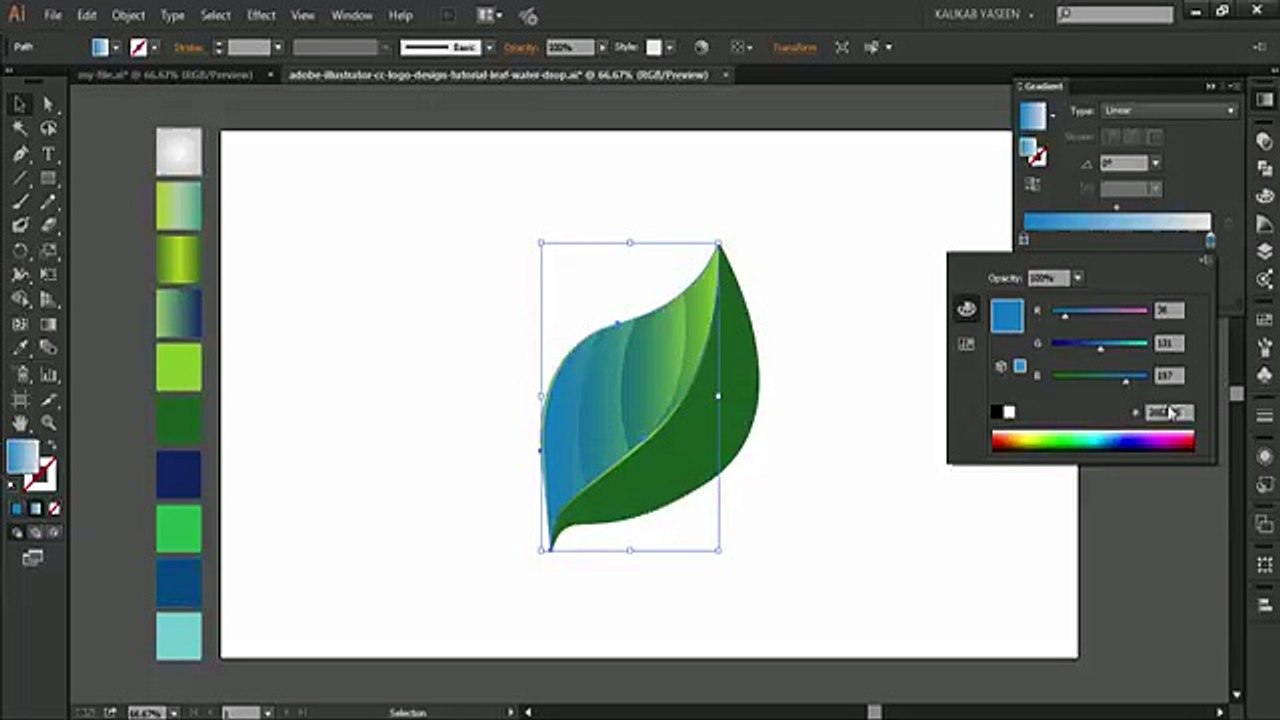 Adobe Illustrator CC  Logo Design Tutorial Leaf  Water Drop