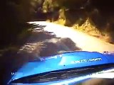 Petter Solberg onboard spins on a hairpin in Corsica WRC 06