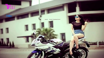 Girl riding Yamaha YZF-R15