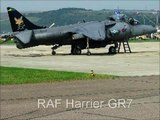 Harrier Jump Jet flying and defying gravity over Shoreham airport