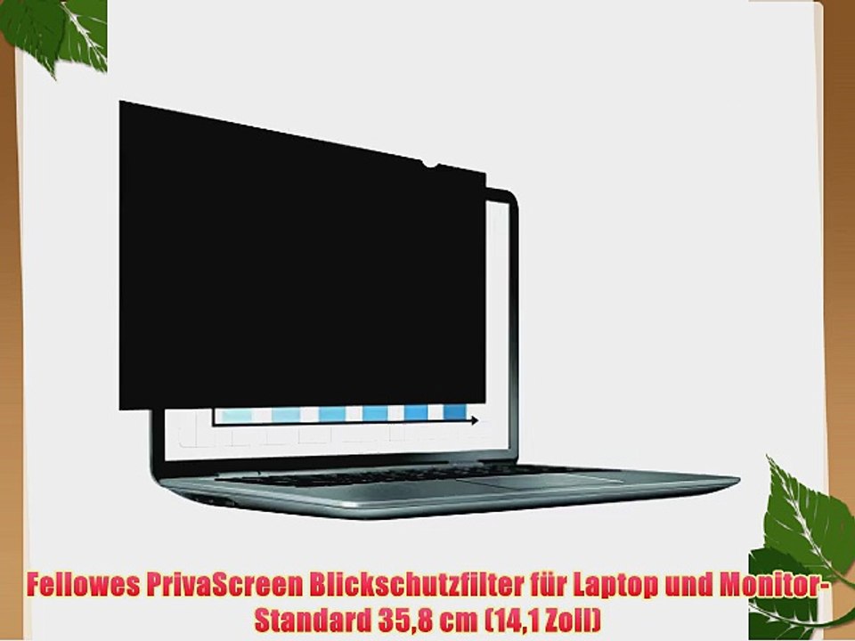 Fellowes PrivaScreen Blickschutzfilter f?r Laptop und Monitor-Standard 358 cm (141 Zoll)