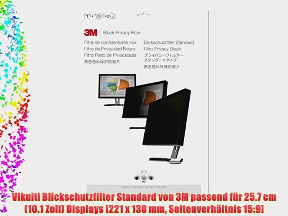 Vikuiti Blickschutzfilter Standard von 3M passend f?r 25.7 cm (10.1 Zoll) Displays [221 x 130
