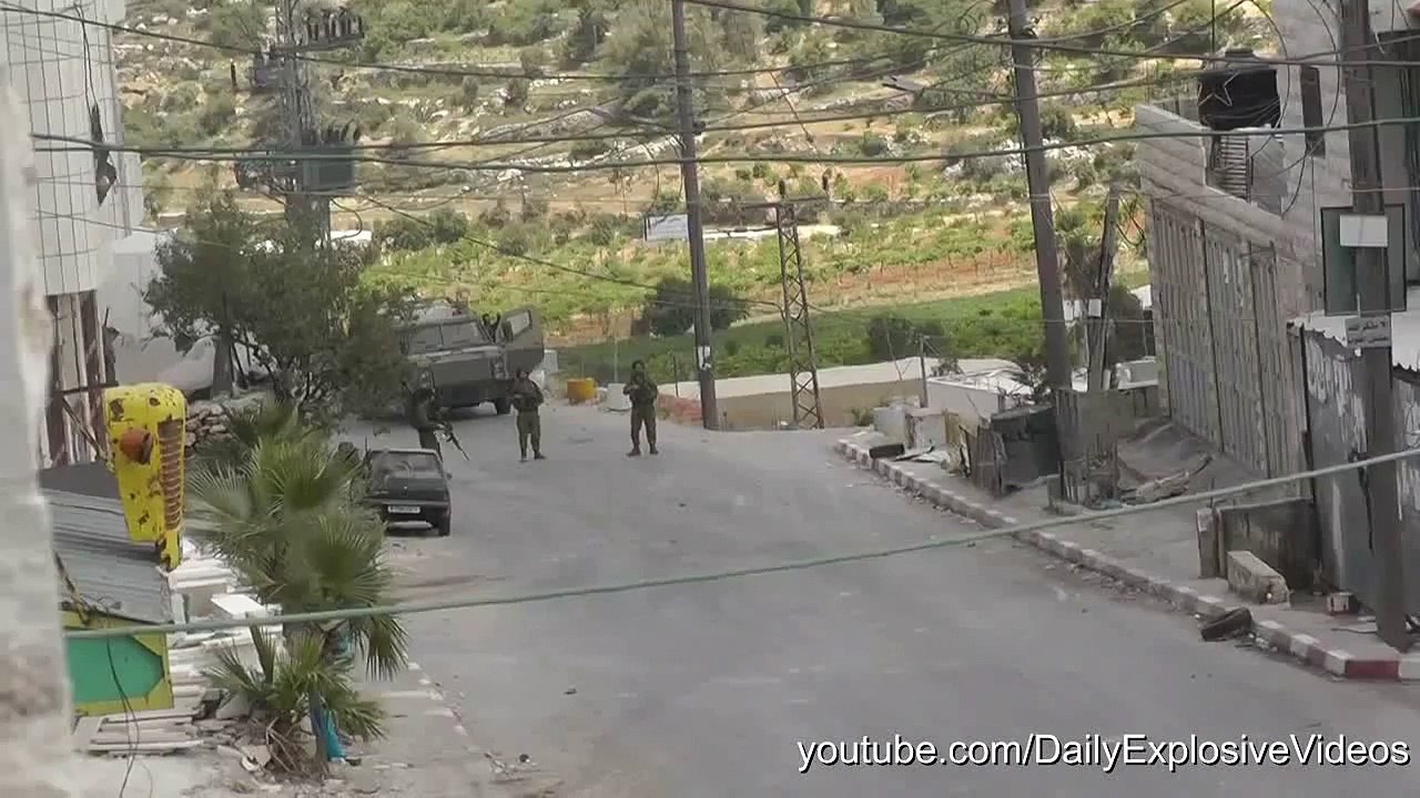 Group of Israeli Soldiers Struck by a Big Palestinian Tire - EPIC FAIL !