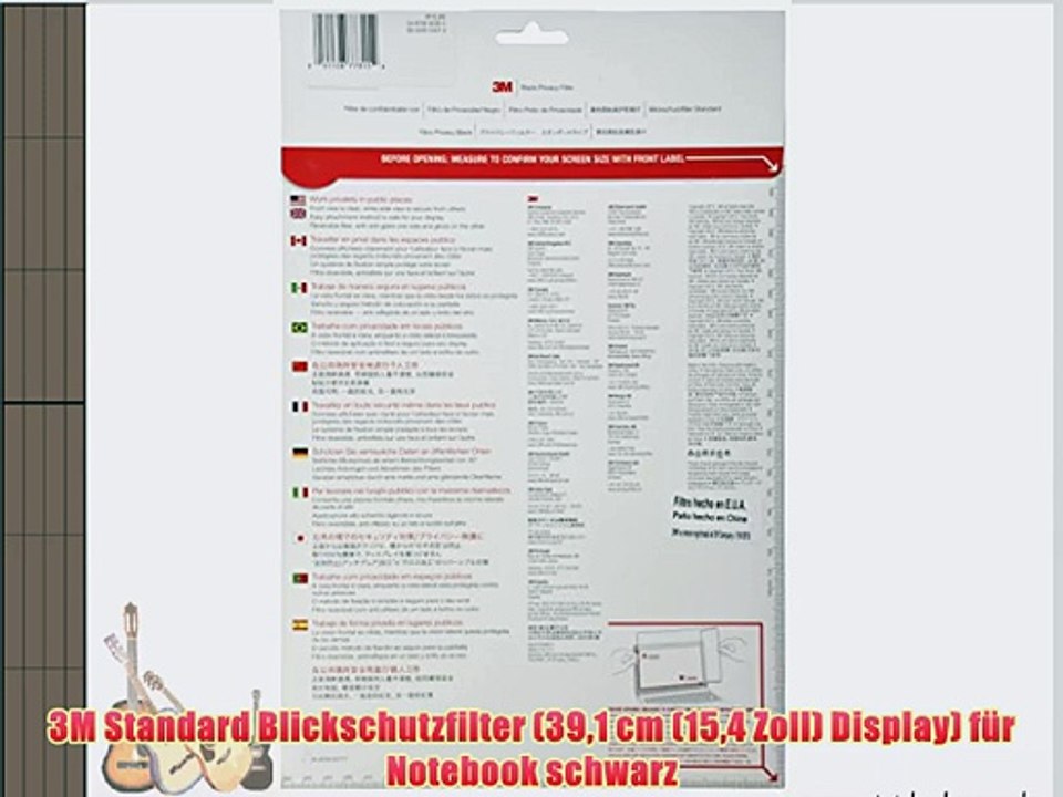 3M Standard Blickschutzfilter (391 cm (154 Zoll) Display) f?r Notebook schwarz