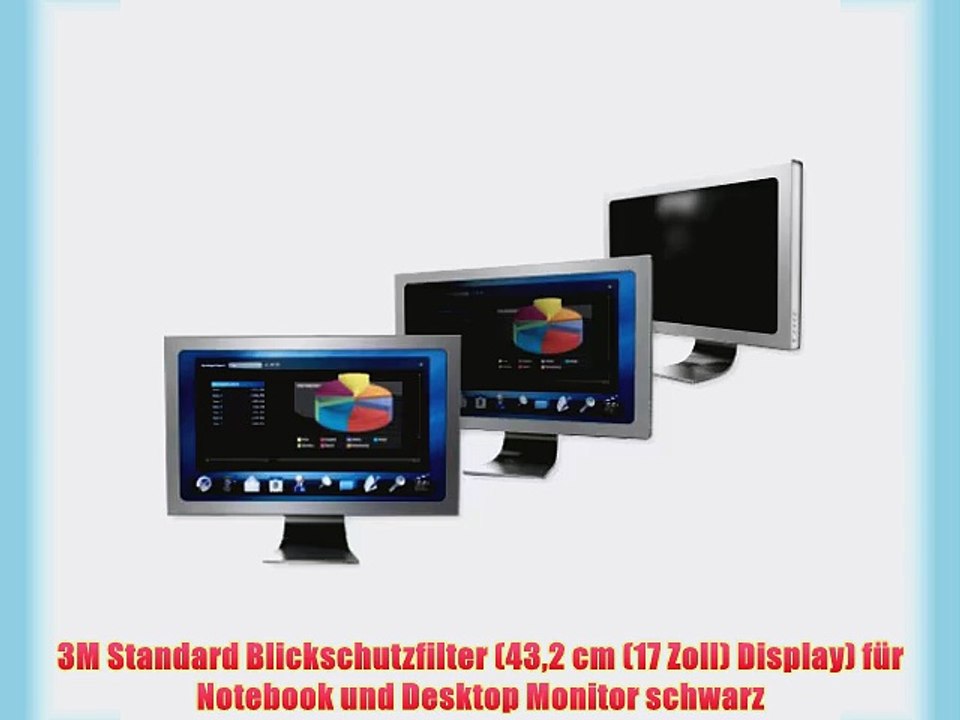 3M Standard Blickschutzfilter (432 cm (17 Zoll) Display) f?r Notebook und Desktop Monitor schwarz