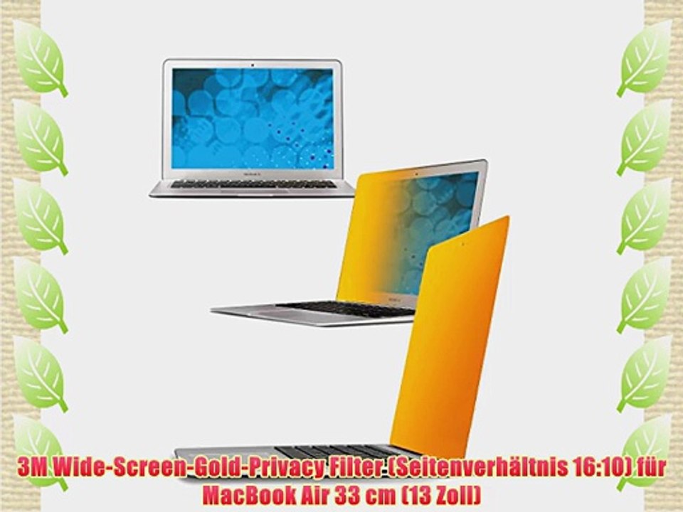 3M Wide-Screen-Gold-Privacy Filter (Seitenverh?ltnis 16:10) f?r MacBook Air 33 cm (13 Zoll)