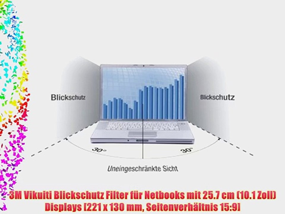 3M Vikuiti Blickschutz Filter f?r Netbooks mit 25.7 cm (10.1 Zoll) Displays [221 x 130 mm Seitenverh?ltnis