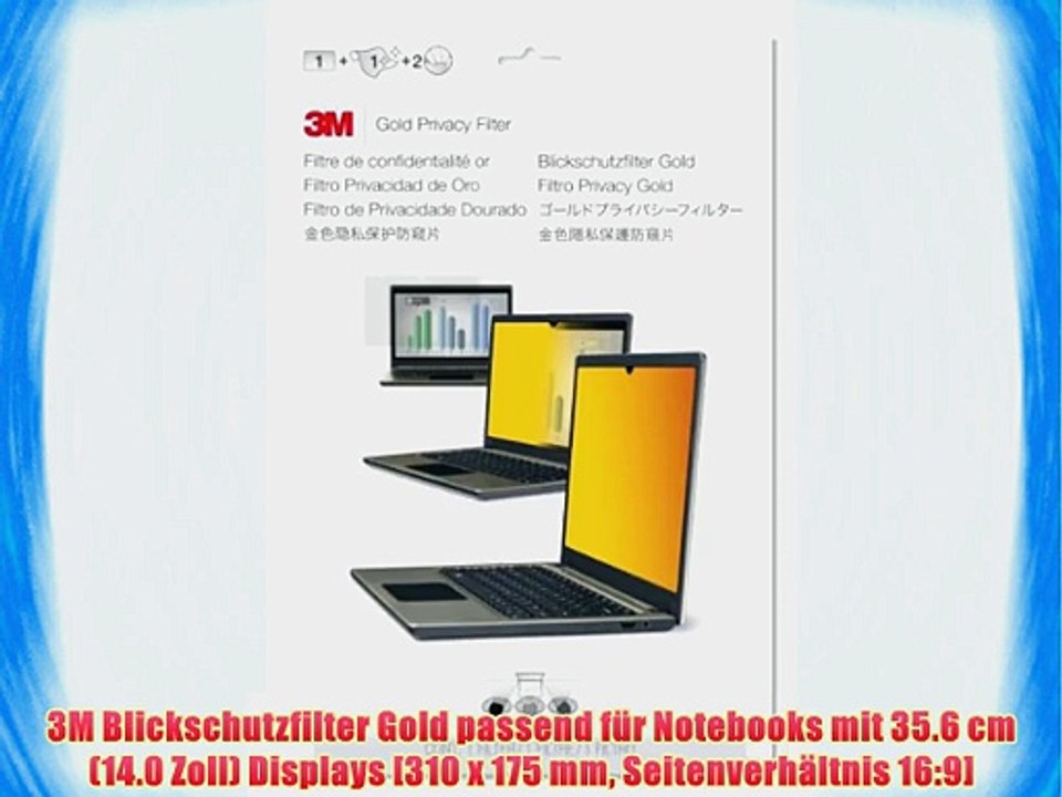 3M Blickschutzfilter Gold passend f?r Notebooks mit 35.6 cm (14.0 Zoll) Displays [310 x 175
