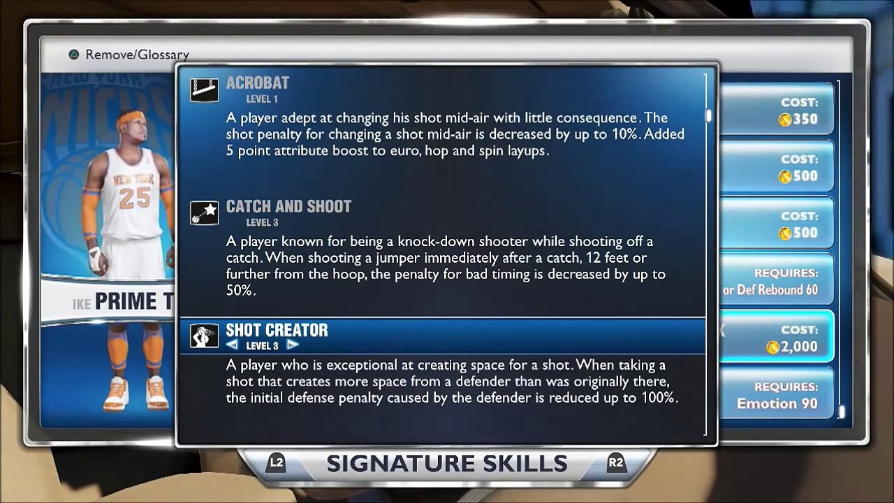 nba 2k14 - best signature skills needed