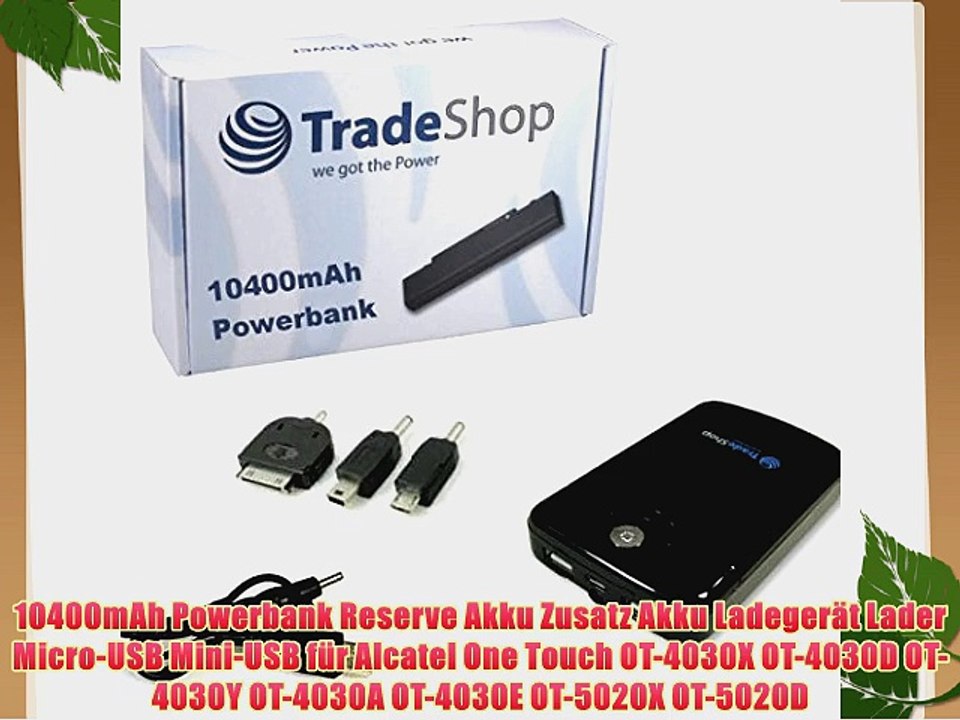 10400mAh Powerbank Reserve Akku Zusatz Akku Ladeger?t Lader Micro-USB Mini-USB f?r Alcatel