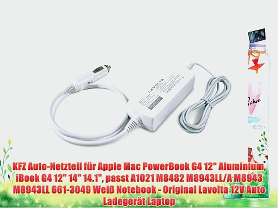 KFZ Auto-Netzteil f?r Apple Mac PowerBook G4 12 Aluminium iBook G4 12 14 14.1 passt A1021 M8482