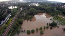 Luftbilder des Saale-Hochwasser in Jena im Juni 2013