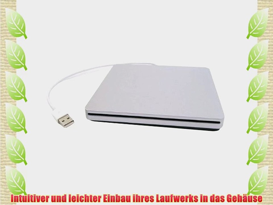Laufwerksgeh?use Extern Slot-In 127mm USB 2.0 f?r Apple SuperDrive (Silber)
