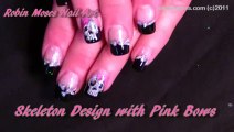 2 Nail Art Tutorials   DIY Halloween Nails   Skulls with Bows