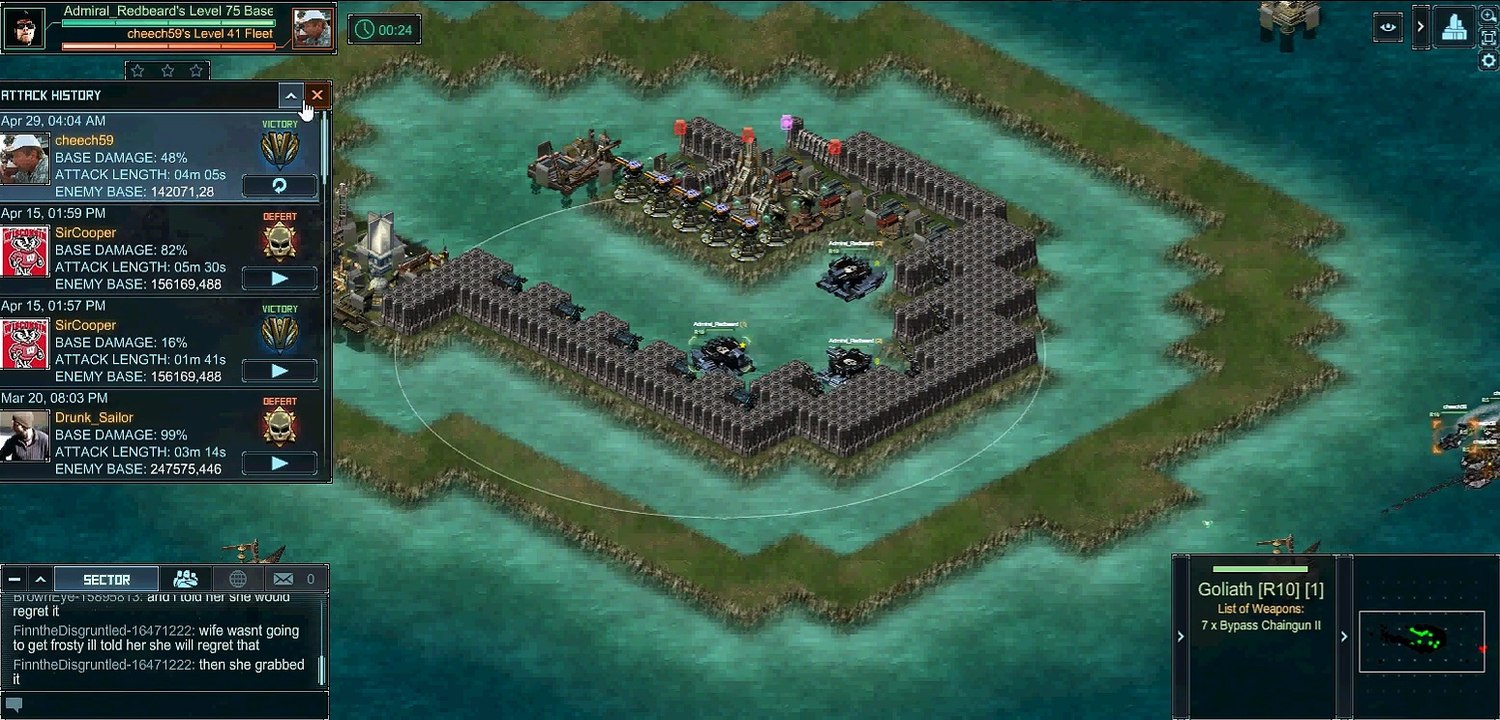 Battle Pirates: cheech59 [BSA1] vs. Admiral_Redbeard [CAVE]