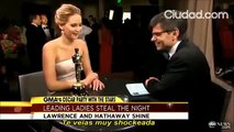 Jack Nicholson felicita a Jennifer Lawrence por su Oscar (Subtitulado)
