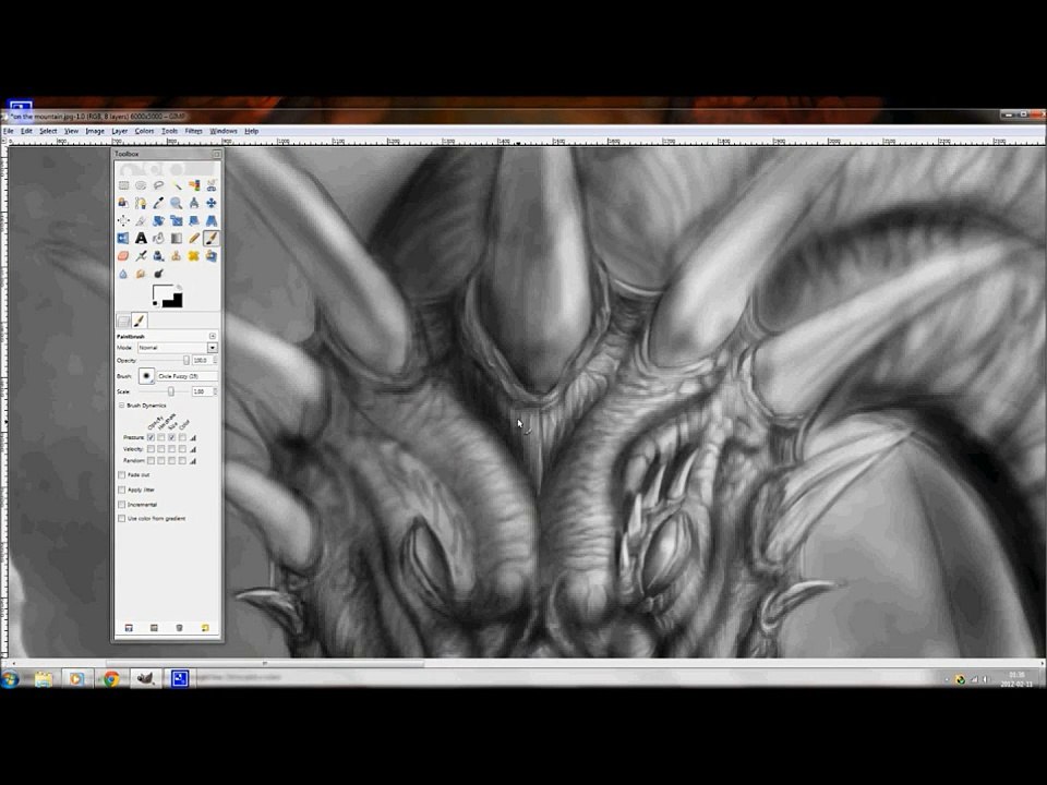 griffin teasing a dragon speed painting by me