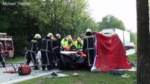 Grote ravage bij ongeval op provincialeweg, Hapert