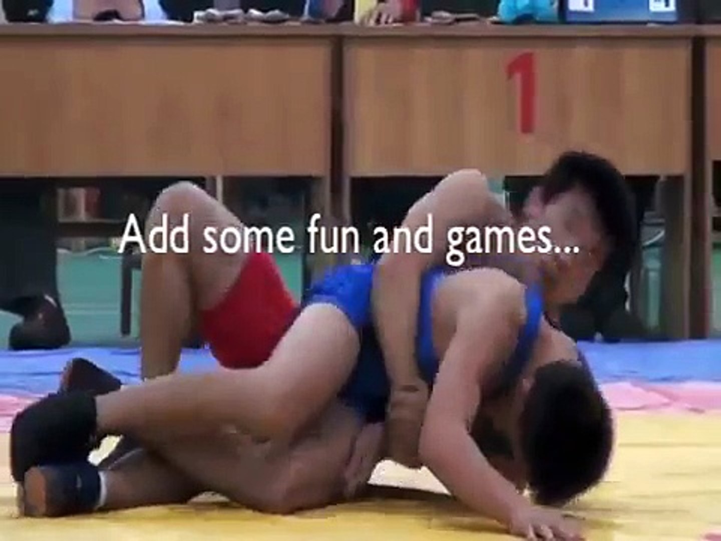 Wrestler Gets Boner