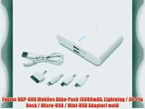 Fantec RBP-88H Mobiles Akku-Pack (8800mAh Lightning / 30-Pin Dock / Micro-USB / Mini-USB Adapter)