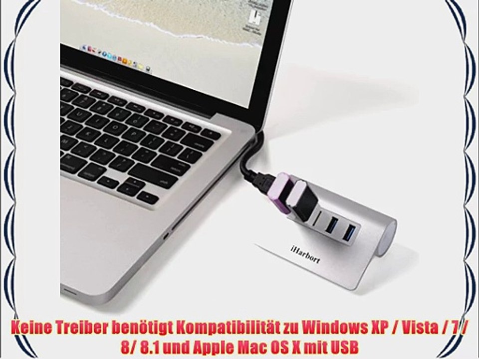 iHarbort? 4 port USB 3.0 hub USB-Anschl?ssen f?r Laptops Ultrabooks Tablet-PC Mac (einschlie?lich